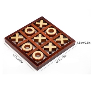 Gỗ phổ biến nhất Tic Tac Toe gỗ Bàn cà phê trò chơi gia đình hoàn thiện tốt nhất Bảng câu đố gỗ Tic Tac Toe trò chơi hai người chơi trò chơi - Product Image 3
