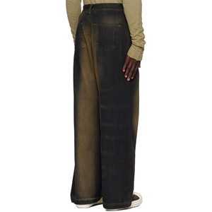 Jean baggy personnalisé pour homme, style streetwear, denim délavé, coupe droite décontractée, en denim épais - Product Image 2
