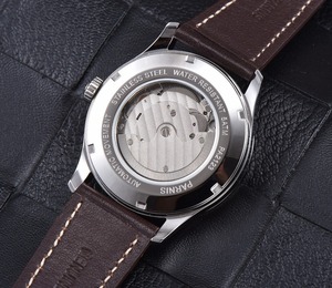<span class=keywords><strong>Parnis</strong></span> 42MM argent automatique mécanique montre pour hommes bracelet en cuir calendrier affichage Hangzhou mouvement 22mm bande Reloj Hombre - Product Image 3