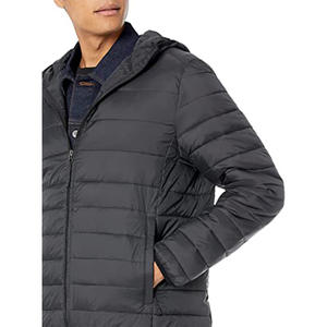 Mens Hooded Down Jacket Lightweight High-Loft Quilted Puffer Winter Thermal Outerwear OEM Warm Packable Winter <b>Coat</b> - Product Image 3