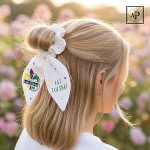 Accesorio para el cabello de Mardi Gras hecho a mano indio bordado a mano semillas con cuentas Scrunchies tendencia y hermoso - Product Image 1