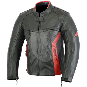 Veste de moto en cuir pour homme ROMEO INDUSTRY de haute qualité avec manches longues et design respirant pour toutes les saisons - Product Image 3