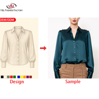Chemisiers pour femmes en soie et mousseline de haute qualité, élégants, simples, à motif uni, pour le bureau, OEM ODM