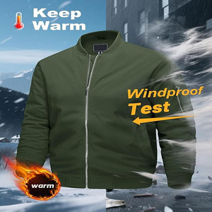 2025 nouveau imperméable Vintage col montant avant Logo Streetwear Bomber OEM haute qualité fermeture éclair veste pour hommes - Product Image 2