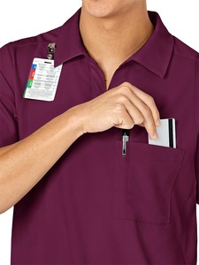 ชุดเครื่องแบบพยาบาลสำหรับผู้ชายเสื้อโปโลสครับขัดผิวแบบยืดได้4ทาง - Product Image 4