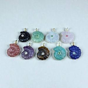 Wholesale Natural Tiger Eye Carved Flower Pendant Gold Plated Bail Handmade Gemstone Jewelry for Fashion DIY Bulk <b>Supply</b> - Product Image 2