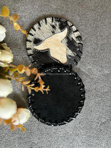 Real Handmade <b>Hair</b> on Hide Fur Leather Tea Coaster Coffee Tea Cup Mat Tableware Home Accessories Drink and Barware Fur Coasters - Product Image 4