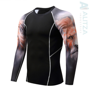 Rashguard pour homme UPF50, manches longues, séchage rapide, respirant, spandex/nylon 240g, MMA, Jiu Jitsu, BJJ, grappling, vêtements de sport de compression - Product Image 3
