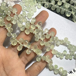 Cuentas de Briolette en Forma de Gota de Pera Facetada de Prehnita Verde Natural Calidad AAA 8-11MM Piedra Preciosa al por mayor para Suministros de Cuentas - Product Image 5