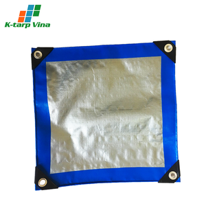 Bâche imperméable bleue et blanche de haute qualité pour tente extérieure avec œillets, tissu tissé de poids moyen, style uni, vente en gros - Product Image 1