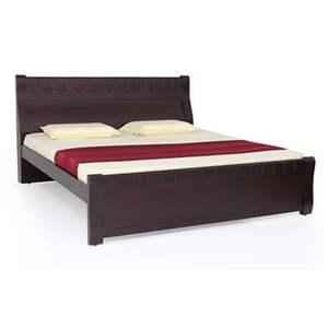 Cama de madera de alta calidad Color marrón oscuro hecha por Aqma Furniture Custom para apartamento Hotel Villa - Product Image 1