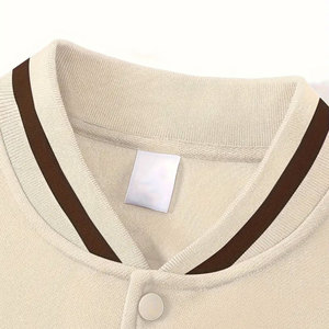 Veste d'extérieur en laine et cuir de haute qualité à bas quantité minimale de commande pour femmes Service OEM Respirant Meilleure veste universitaire de baseball personnalisée pour les femmes - Product Image 3