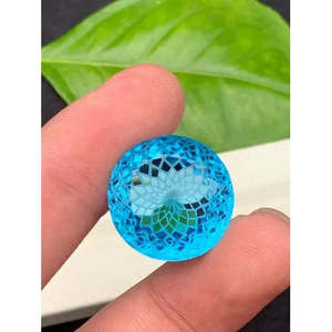 Topaze naturelle suisse bleue sans défaut de qualité AAA+ 29,8 carats certifiée GIE, taille ronde, pierre précieuse non montée, Gem141 - Product Image 4