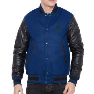 Chaquetas de invierno Letterman cómodas e informales para hombre con mangas de cuero, el mejor diseño con cuello levantado, nuevo para ropa de invierno - Product Image 1