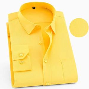 Personalizado 100% algodón hombres manga larga abotonado sólido Slim Fit Casual negocios Formal hombres Streetwear vestido camisa - Product Image 4