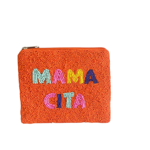 Handmade Beaded Coin <b>Purse</b> Out of Office Quote Design Black Sunglasses Embroidery <b>White</b> Beadwork Handcraft Fashion Travel Pouch - Product Image 5