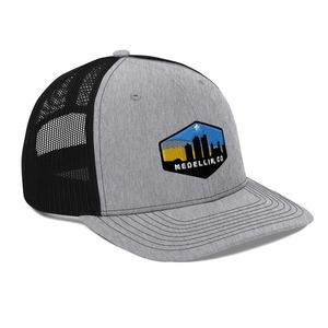 Premium Heather Grey/Black Mesh Trucker Hat con logotipo personalizado Gorra de moda para ciclismo OEM personalizable - Product Image 3