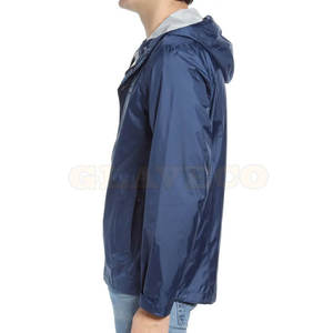 แจ็กเก็ตกันฝนสำหรับผู้ชายแจ็กเก็ตกันฝนแบบซิปเต็มตัวทำจากโพลีเอสเตอร์ - Product Image 3