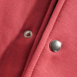 Nouvelle veste Letterman rose à capuche et col montant, couleur unie, style streetwear, vêtement chaud d'hiver avec logo frontal pour homme - Product Image 4