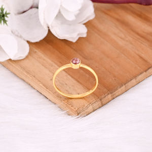 Anillo chapado en oro amarillo hecho a mano de turmalina Natural de Plata de Ley 925, joyería fina, anillos al por mayor, joyería para mujer - Product Image 4