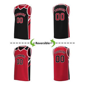 Ensemble de basket-ball personnalisé uniforme vêtements de sport d'été réversibles entièrement sublimés grande taille caractéristique - Product Image 2