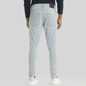 Pantalon en denim pour hommes cousu sur mesure tenue décontracté personnalisé anti-rides respirant confortable taille moyenne adulte écologique - Product Image 4