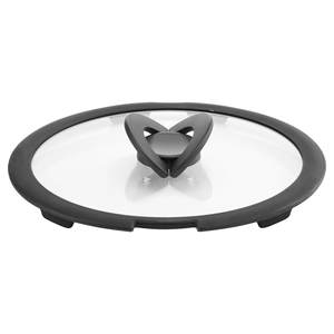 Tapa de Vidrio Transparente y Gris INGENIO 010244060122 con Asa Ahorradora de Espacio (22cm), Repuesto para Olla Lagostina - Product Image 1