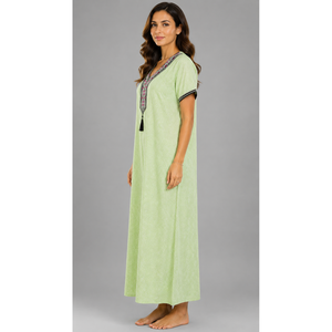 Camisón Largo Estampado 100% Rayón Puro para Mujer, Suave, Transpirable y de Corte Holgado - Product Image 6