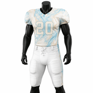 Wholesale Sublimation American Football Uniform Custom <b>Marble</b> Jersey Set Breathable Teamwear Padded Pants OEM Factory Price - Product Image 1