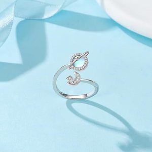 Bague planétaire rotative en laiton, design unique et de niche, luxe léger, bague ouverte pour l'index, pour femmes, fête/mariage, vente en gros - Product Image 4