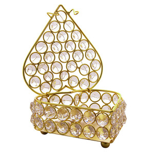 Crystal Jewelry Box With Feet Home dressing Table decorated Crystal diamond Beaded Jewelry Storage Box
