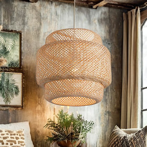 Lámpara Colgante Moderna de Bambú Natural Ligera Hecha a Mano, Silueta Atemporal, Decoración para el Hogar de Inspiración Ecológica - Product Image 2
