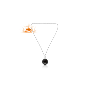 Collar con Colgante de Plata de Ley Oxidada con Piedra Lunar Arcoíris y Ónix Negro, Joyería Personalizada de Fabricante - Product Image 2