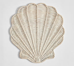 Natural <b>Placemat</b> <b>Wicker</b> Woven Table Mats Seashell Shape Rattan <b>Placemats</b> For Table Decor - Product Image 1