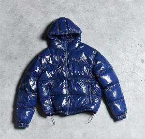 Veste matelassée brillante pour homme de style streetwear de haute qualité 2024, patchwork, 100% laine, personnalisée, style high street - Product Image 2