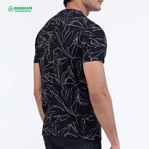 T-shirts noirs pour hommes grande taille 100 % coton de haute qualité, respirants, écologiques, coupe ample, col tombant, effet vieilli - Product Image 3