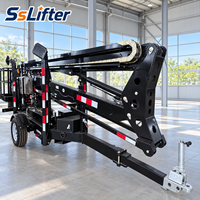 Nacelle élévatrice télescopique articulée SS12T, hauteur de levage 12m, double alimentation diesel CC, télécommande pour installation de panneaux signalétiques