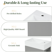 Armoire de salle de bain en bois massif de chêne, style Shaker, design moderne, écologique, imperméable, résistante à l'humidité, portes à fermeture douce