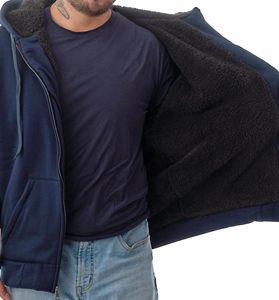 Sweat à capuche épais pour homme, doublé en sherpa, polaire thermique, uni, teinture unie, séchage rapide, respirant - Product Image 6