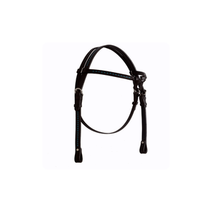 Estern eaeather Headstall/riridle ORSE ACK in Brown con Geen y raided Rawhide eaeath seasonal - Product Image 1