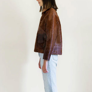 Veste en cuir de vachette pour femmes personnalisée Veste en cuir de vachette respirante à prix de gros pour femmes - Product Image 4