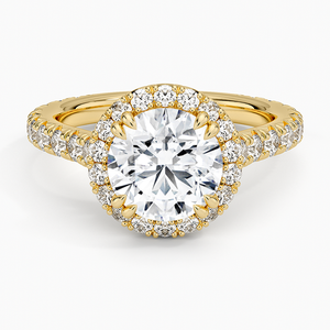 Anillo de compromiso de diamante cultivado en laboratorio redondo romántico 925 Halo de plata Pave ajuste nupcial boda joyería regalo para mujeres para fiestas - Product Image 5