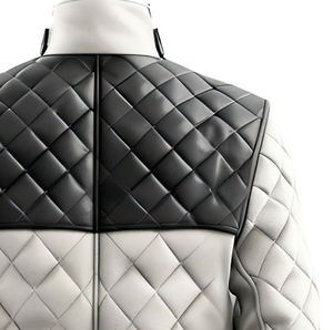 High Quality Sven Black Genuine Leather <b>Bomber</b> <b>Jacket</b> Stand Collar Pattern Breathable <b>Varsity</b> Denim Customizable Wholesale - Product Image 5