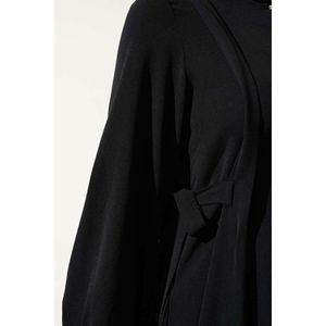 Robe boutonnée à nouer sur le côté Noir - Product Image 2