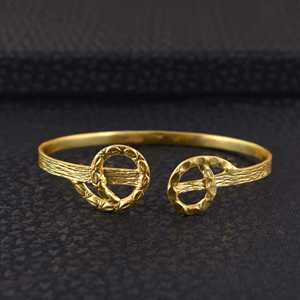 High Demand <b>Boho</b> Geometric Cuff <b>Bracelet</b> Brass Jewelry for Women 18k Gold Plated Circle Open Bangle for Wholesale/OEM/ODM - Product Image 5