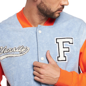 Chaqueta universitaria de tendencia superior para hombre, chaqueta de béisbol universitaria de alta calidad, parche bordado de letras personalizado, Color sólido para invierno - Product Image 6
