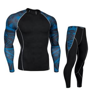 Combinaisons de compression pour hommes avec impression par sublimation Vêtements de sport à bas quantité minimale de commande Marque privée personnalisée grande taille - Product Image 5