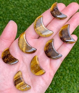Hand Carved Tiger Eye <b>Crystal</b> <b>Moon</b> Sculpture Gemstone Home Decoration Feng Shui Pocket Stone Gift Healing Jewellery Decorative - Product Image 5