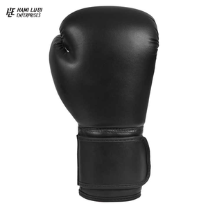 Gants de boxe de combat noirs 12OZ en cuir de vachette véritable de haute qualité et de qualité supérieure personnalisés - Product Image 2