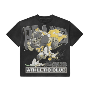 Vente en gros T-shirts streetwear T-shirt graphique surdimensionné en coton lourd avec logo personnalisé pour hommes et femmes Fournisseur OEM Usine - Product Image 1